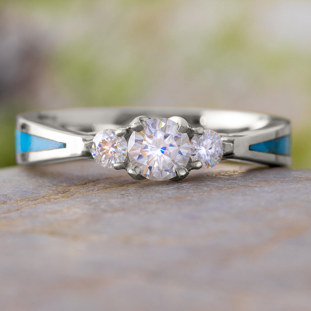 Platinum Turquoise Engagement Ring