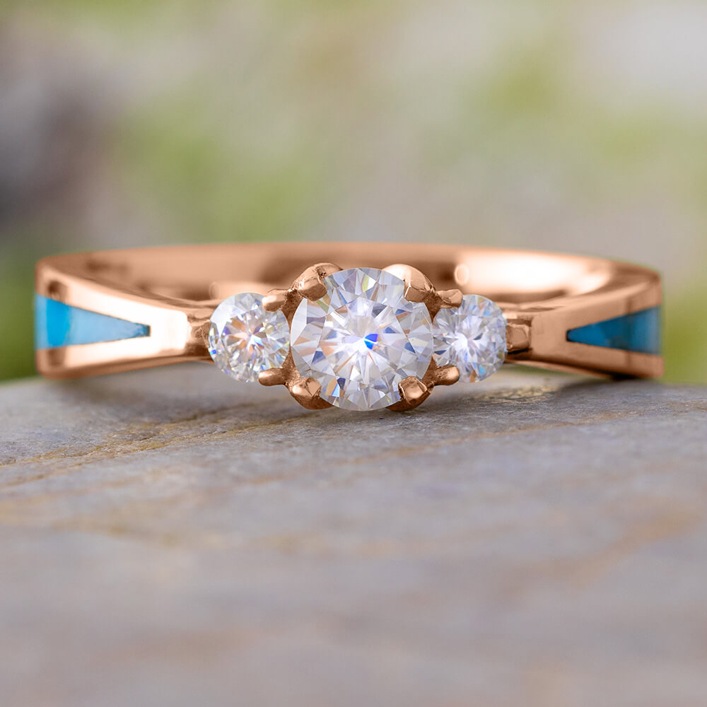 Rose Gold Turquoise Engagement Ring