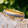 Meteorite Wedding Band in Gold