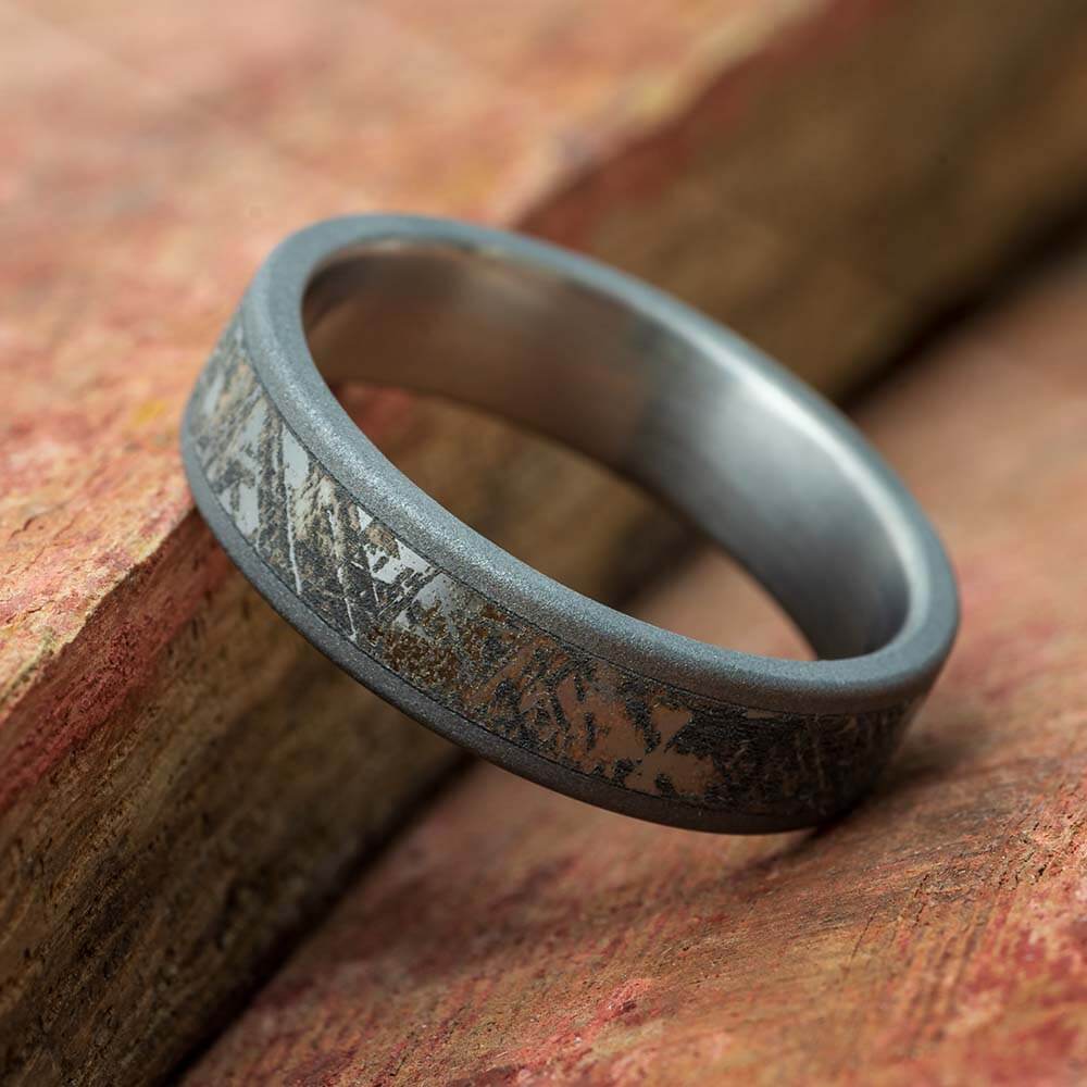 Mimetic Meteorite Ring on Titanium | Jewelry By Johan