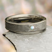 Opal and Meteorite Wedding Band