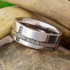 Titanium Ring With A Deer Antler Cross Inlay-2869 - Jewelry by Johan