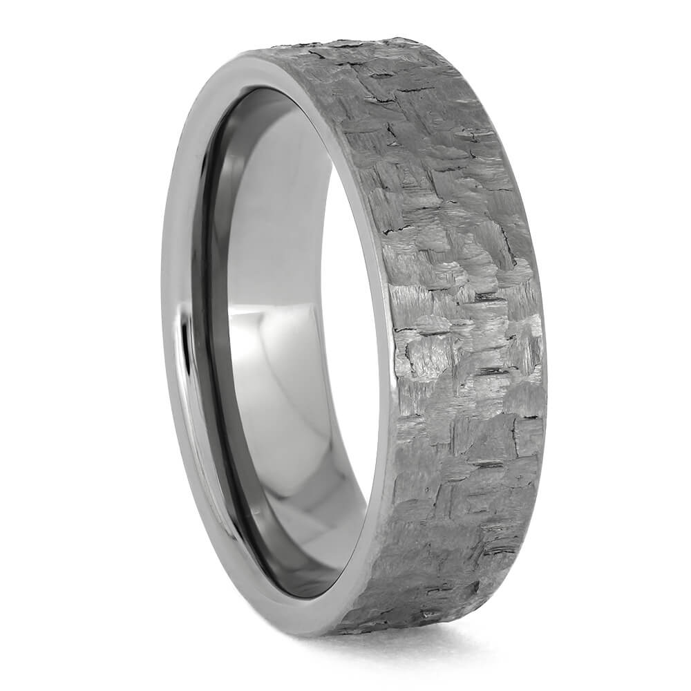 Hammered Titanium Wedding Band