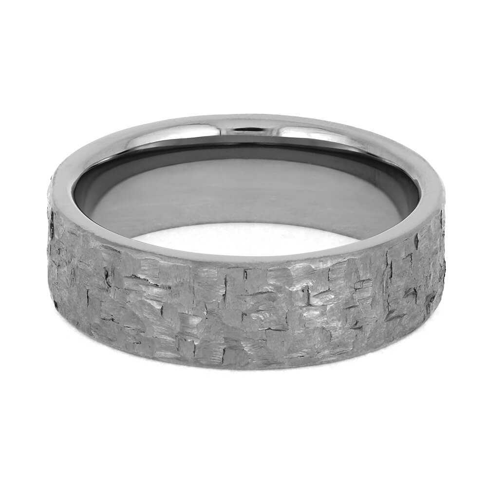 Titanium Wedding Band with Hammered Finish