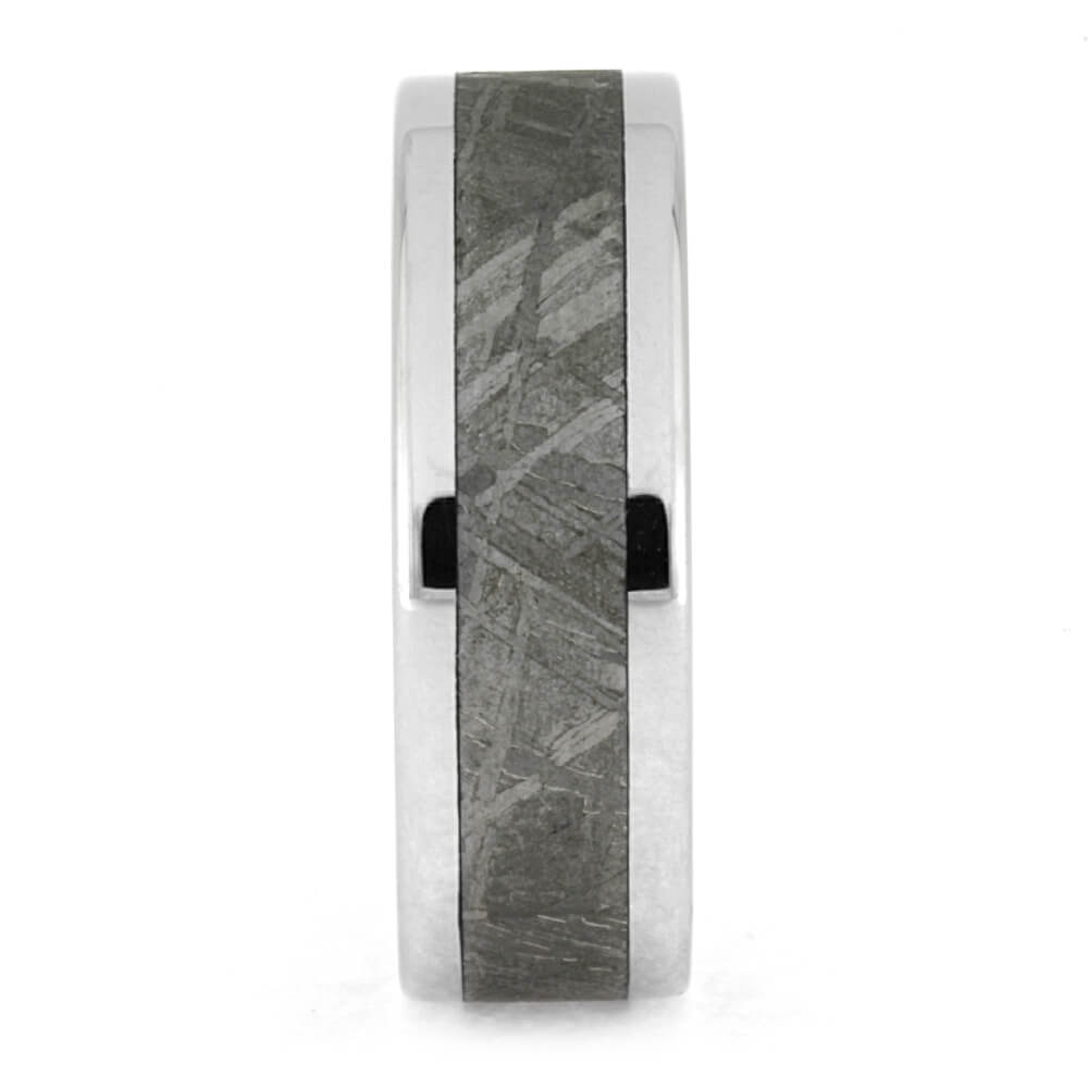 Whiskey Oak Wood & Meteorite Men's Wedding Band-2649 - Jewelry by Johan