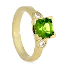 Peridot Engagement Ring In Matte Yellow Gold, Moissanite Ring-3720 - Jewelry by Johan