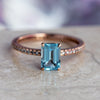 Aquamarine Engagement Ring, Diamond Eternity  Band In Rose Gold-3722 - Jewelry by Johan