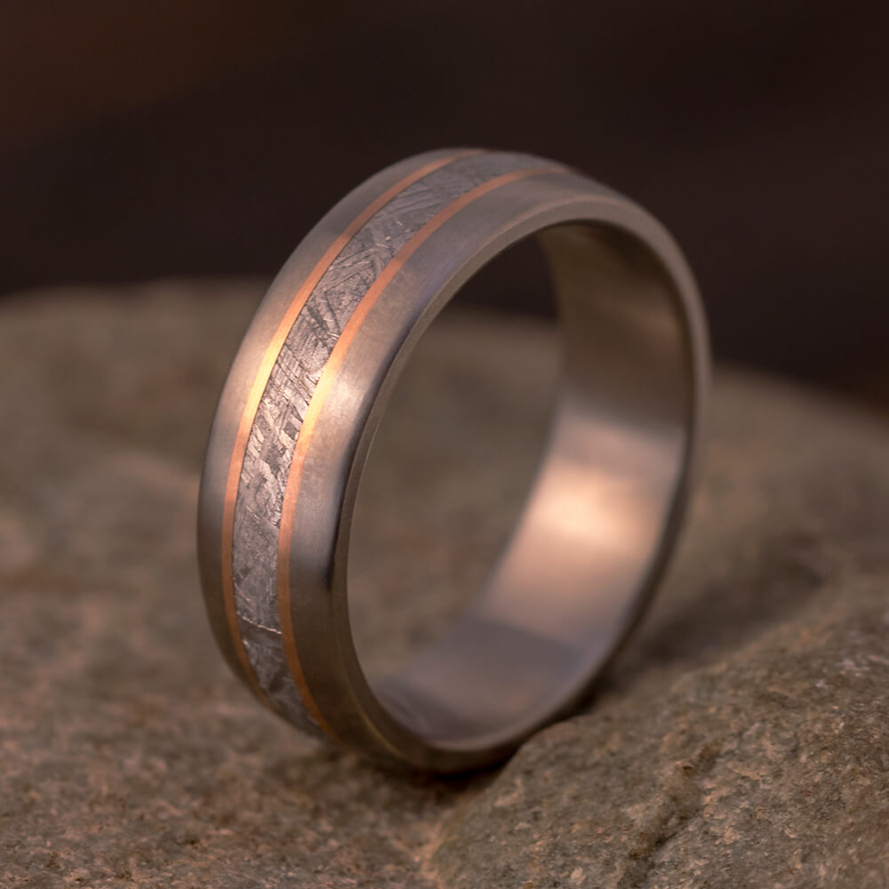 Mixed Metal Ring with Meteorite | Jewelry by Johan