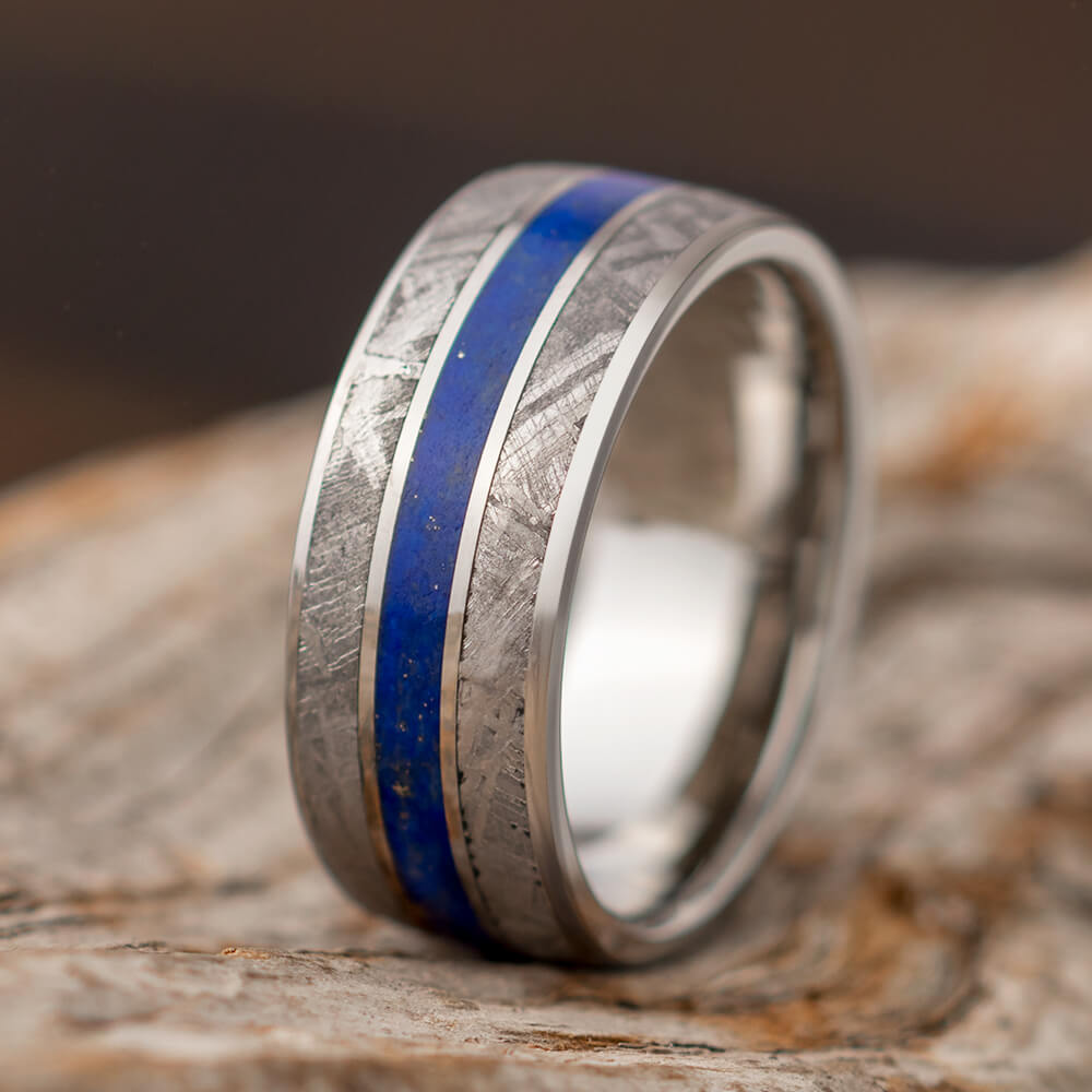 Lapis Lazuli and Meteorite Ring for Men