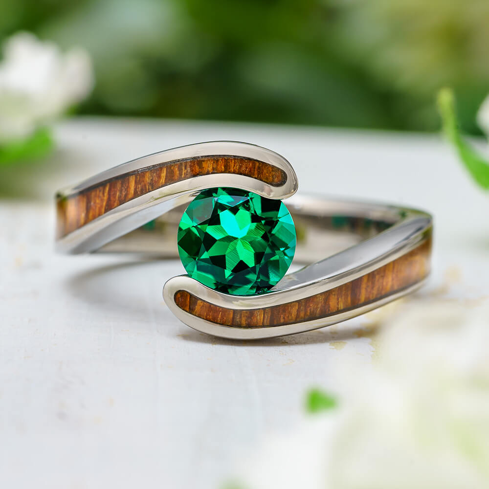Oval emerald engagement ring set for women vintage emerald bridal set –  WILLWORK JEWELRY