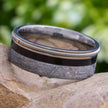 Meteorite and Ebony Wood Guitar Ring