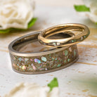 Matching Abalone Wedding Ring Set