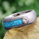 Turquoise Ring with Diamond Stone
