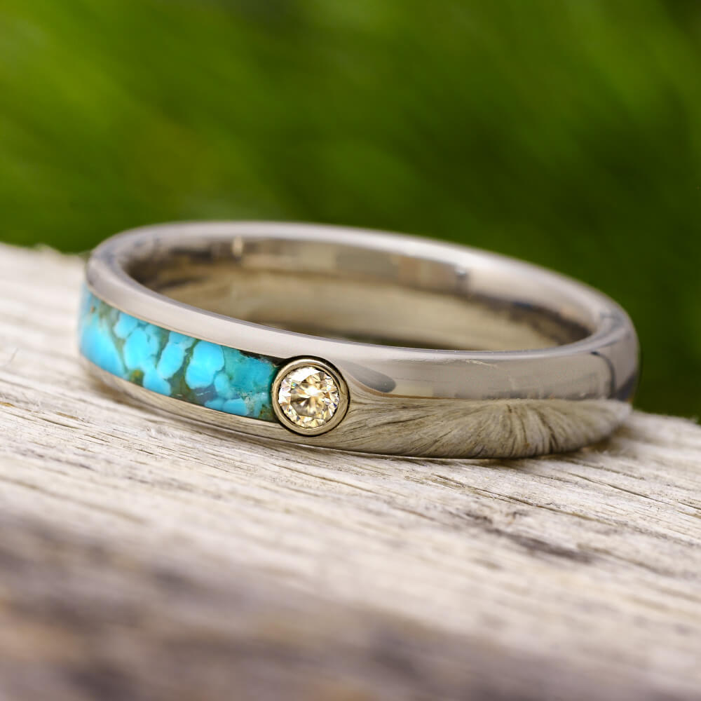Turquoise Ring in Titanium