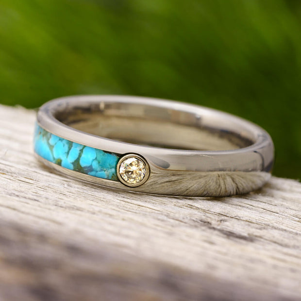 Turquoise Ring in Titanium