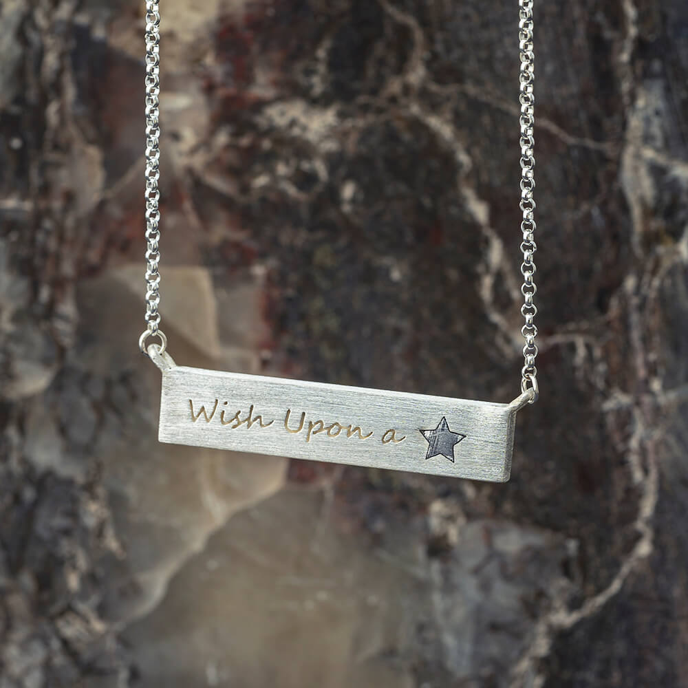 Meteorite Bar Pendant Necklace