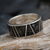 Black Stardust™ Wedding Band For Men In Sterling Silver-3572 - Jewelry by Johan