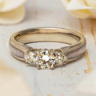White Gold Antler Engagement Ring