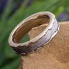 Wavy Gold Wedding Band with Meteorite - Jewelry by Johan