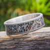 Fossil Wedding Band with Dinosaur Bone