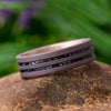 Sandblasted Titanium Wedding Band With Black Stardust™-3673 - Jewelry by Johan