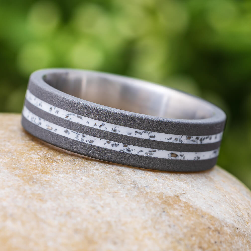 White Stardust Wedding Band