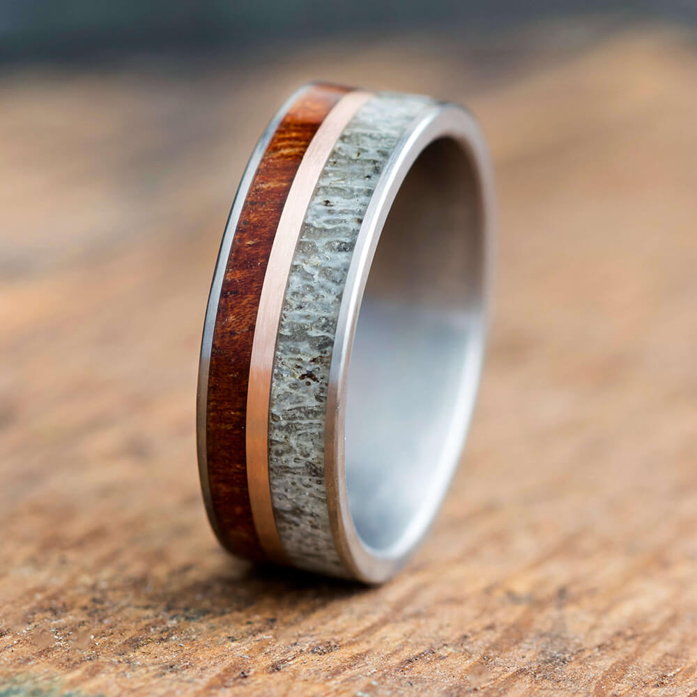 Antler Ring with Koa Wood