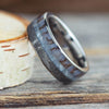 Meteorite and Fossil Wedding Band