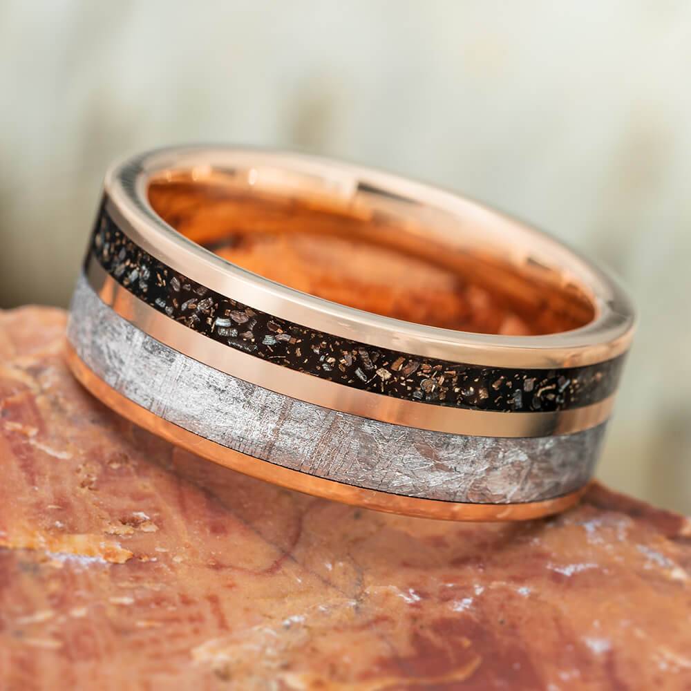 Rose Gold Meteorite Ring