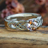Morganite Engagement Ring in White Gold, Honduran Rosewood Inlay-3752 - Jewelry by Johan