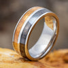 Rustic Wood and Dinosaur Bone Wedding Band