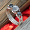 Meteorite and Black Diamond Wedding Band