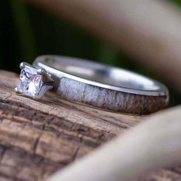 Deer Antler Wedding Band