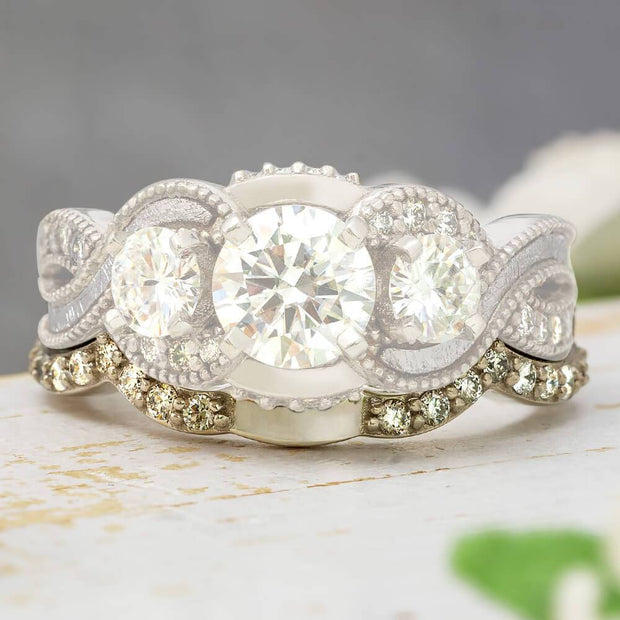 Custom Three Stone Shadow Band