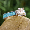 Turquoise Engagement Ring with Diamond