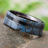 Mokume Wedding Band in Black Ceramic