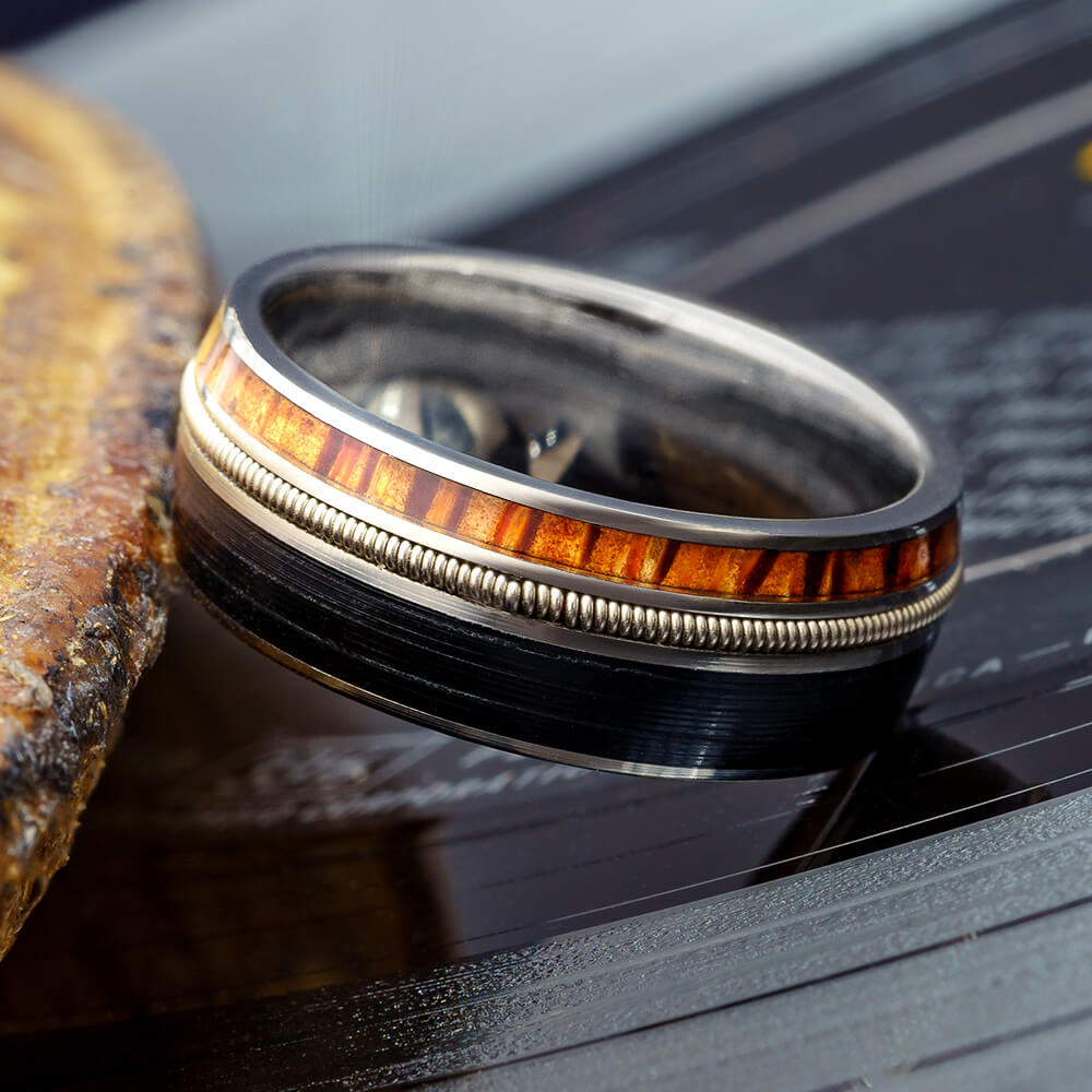 Rock n Roll Wedding Band with Vinyl and Guitar String