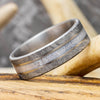 Meteorite and Deer Antler Wedding Band