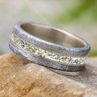Meteorite Ring with White Stardust