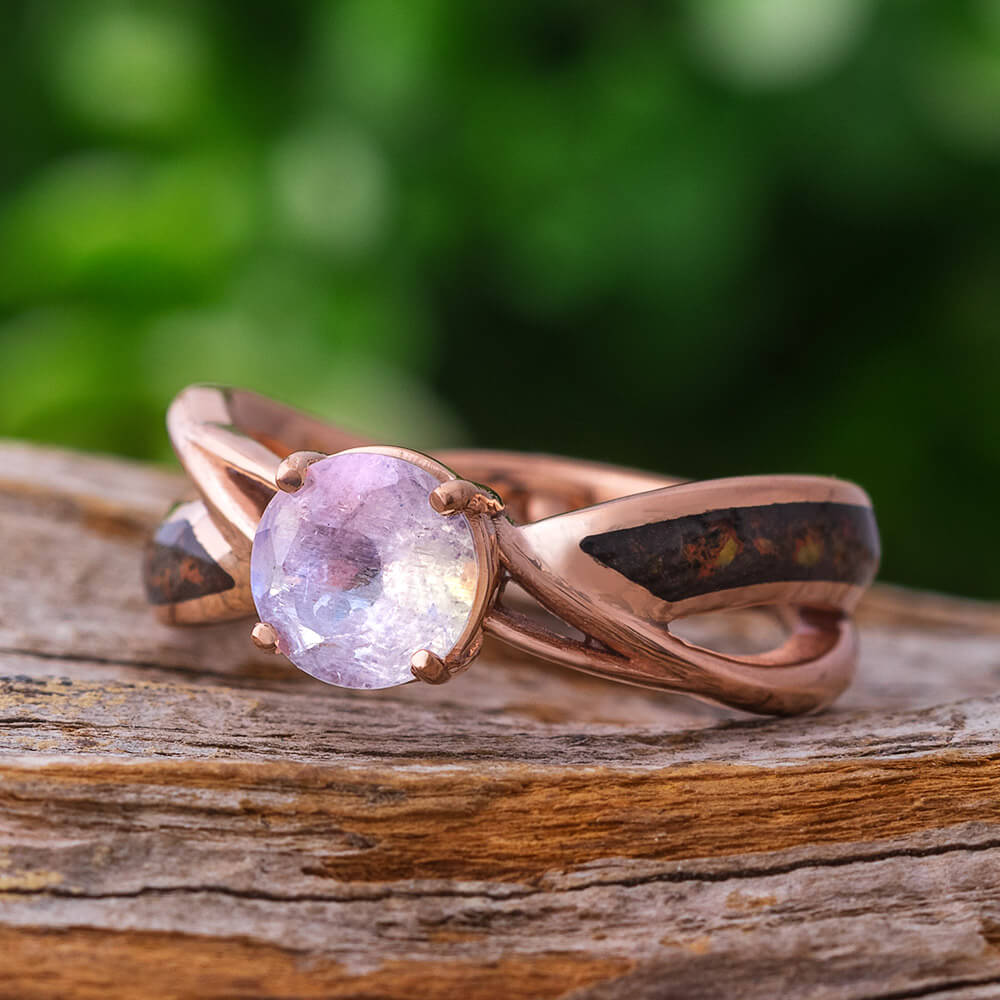 Louily Rose Gold Oval Cut Moonstone Engagement Ring In Sterling Silver |  louilyjewelry