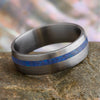 Dark Opal Ring With Brushed Titanium And Synthetic Opal-4230 - Jewelry by Johan