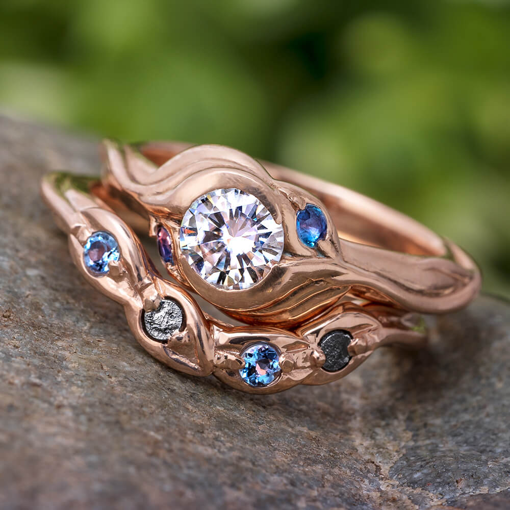 Nature Inspired Pear Cut Moissanite Ring- Willow – Sunday Island Jewelry