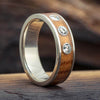 Diamond Wedding Band with Whiskey Barrel Oak