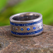 Wide Blue Sapphire Wedding Band with Navy Blue Stardust™-4443 - Jewelry by Johan