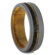 Lignum Vitae Wood Wedding Band with Crushed Dinosaur Bone