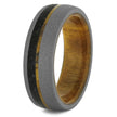 Lignum Vitae Wood Wedding Band with Crushed Dinosaur Bone