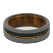 Lignum Vitae Wood Wedding Band with Crushed Dinosaur Bone