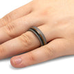 Lignum Vitae Wood Wedding Band with Crushed Dinosaur Bone