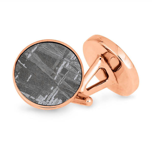 Meteorite Cuff Links in Rose Gold