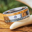 Oak and Antler Wedding Band with Alexandrite
